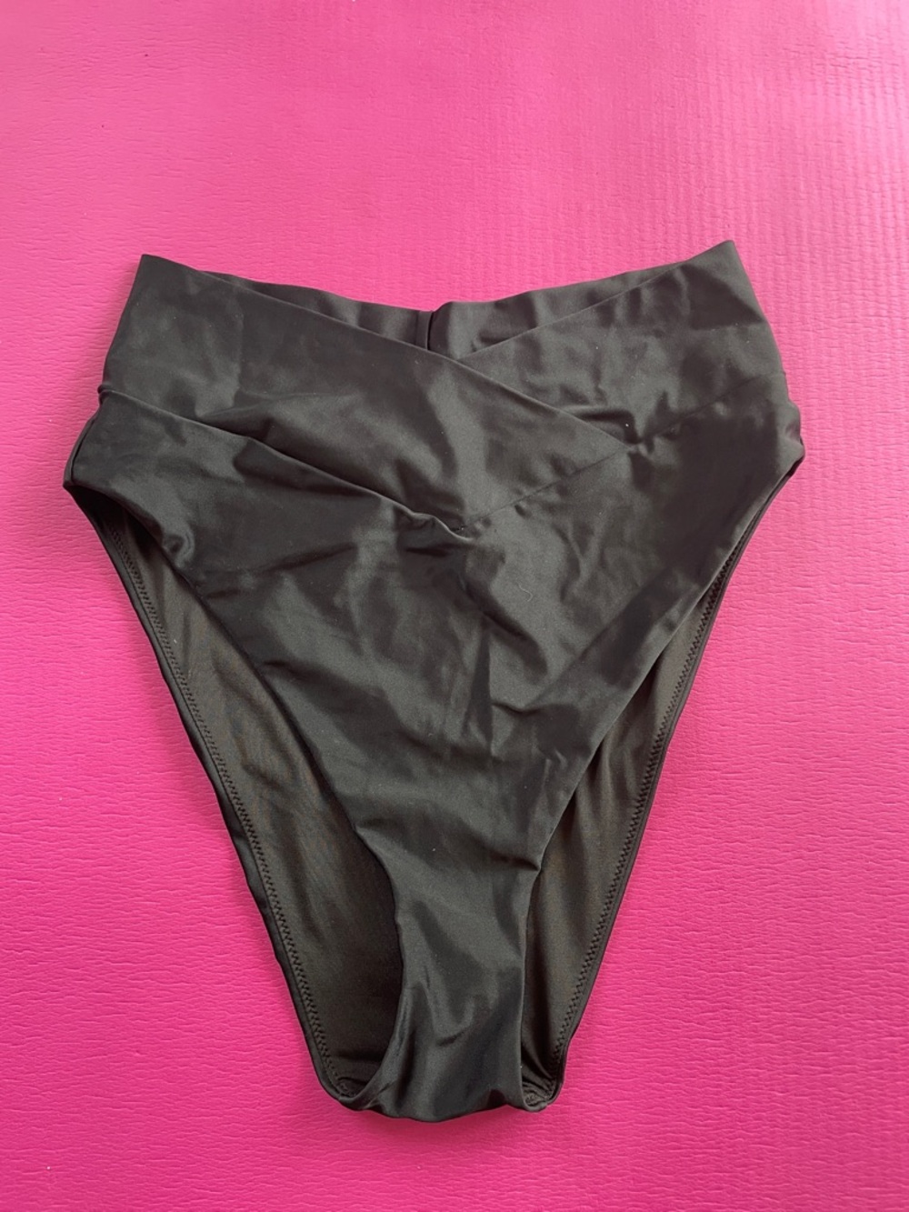 aerie Black High-Waist Crossover Swim Bottoms